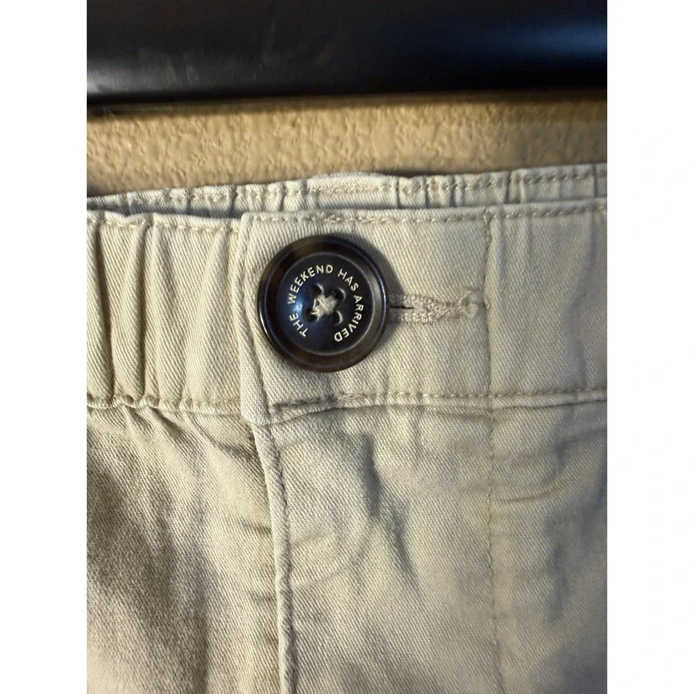 Chubbies Shorts Boys Medium  (10-12) Original Chino Beige Elastic Waist Stretch